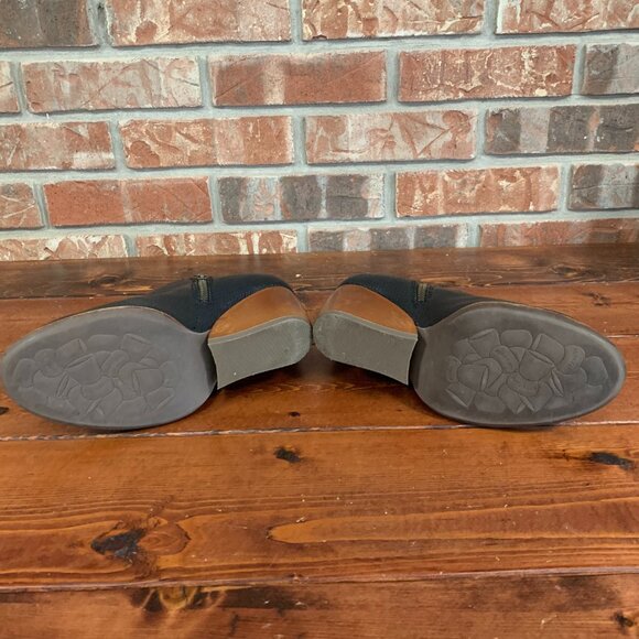 Kork-Ease Natalya Black Leather Comfort Chunky Wedge Ankle Bootie Women's 7 1/2 - Picture 12 of 16